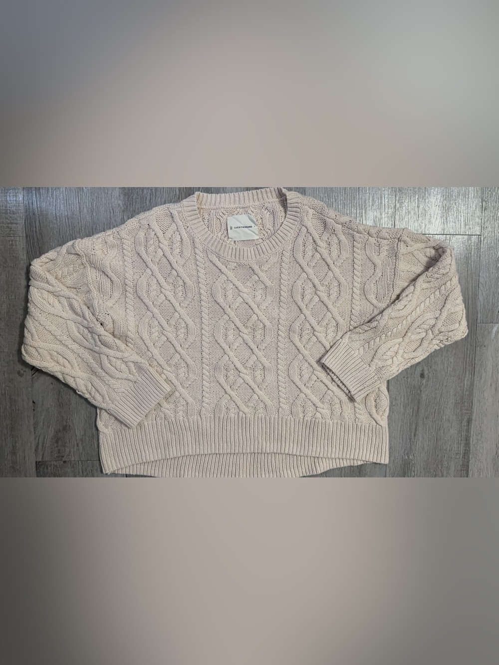 Lucky Brand Cream Cable Knit Sweater